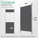 thumbnail of Vertikalmarkise Polyester dunkelgrau, höhenverstellbar 220-310 cm, mit Handkurbel, ohne Bohren