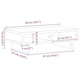 thumbnail of vidaXL Monitorständer Weiß 50x27x15 cm Holzwerkstoff