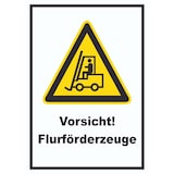 thumbnail of Achtung Gabelstapler Schild Vorsicht Flurförderfahrzeug A4 Rückseite selbstklebend