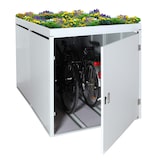 thumbnail of 2er-Fahrradgarage mit Pflanzkasten HWC-L56b, Fahrradbox, abschließbar verzinkter Stahl 123x113x208cm ~ hellgrau