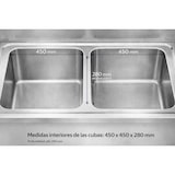 thumbnail of Gasfrit - Fregadero industrial 2 senos en acero inoxidable 1200 x 600 x 850+ 100 mm