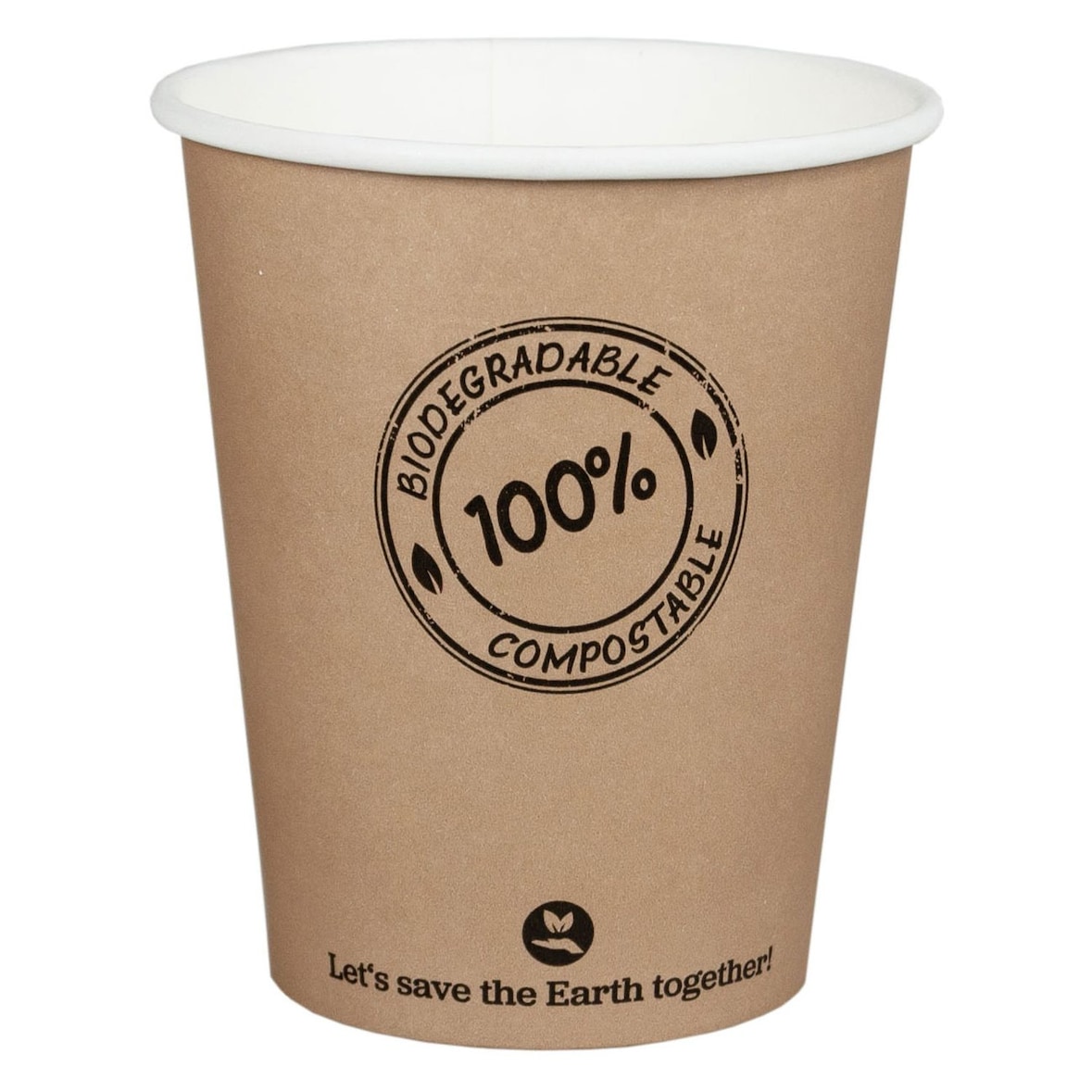 50x BIO Kartonbecher Kaffeebecher CoffeeToGo bis 100°C 200ml O8cm