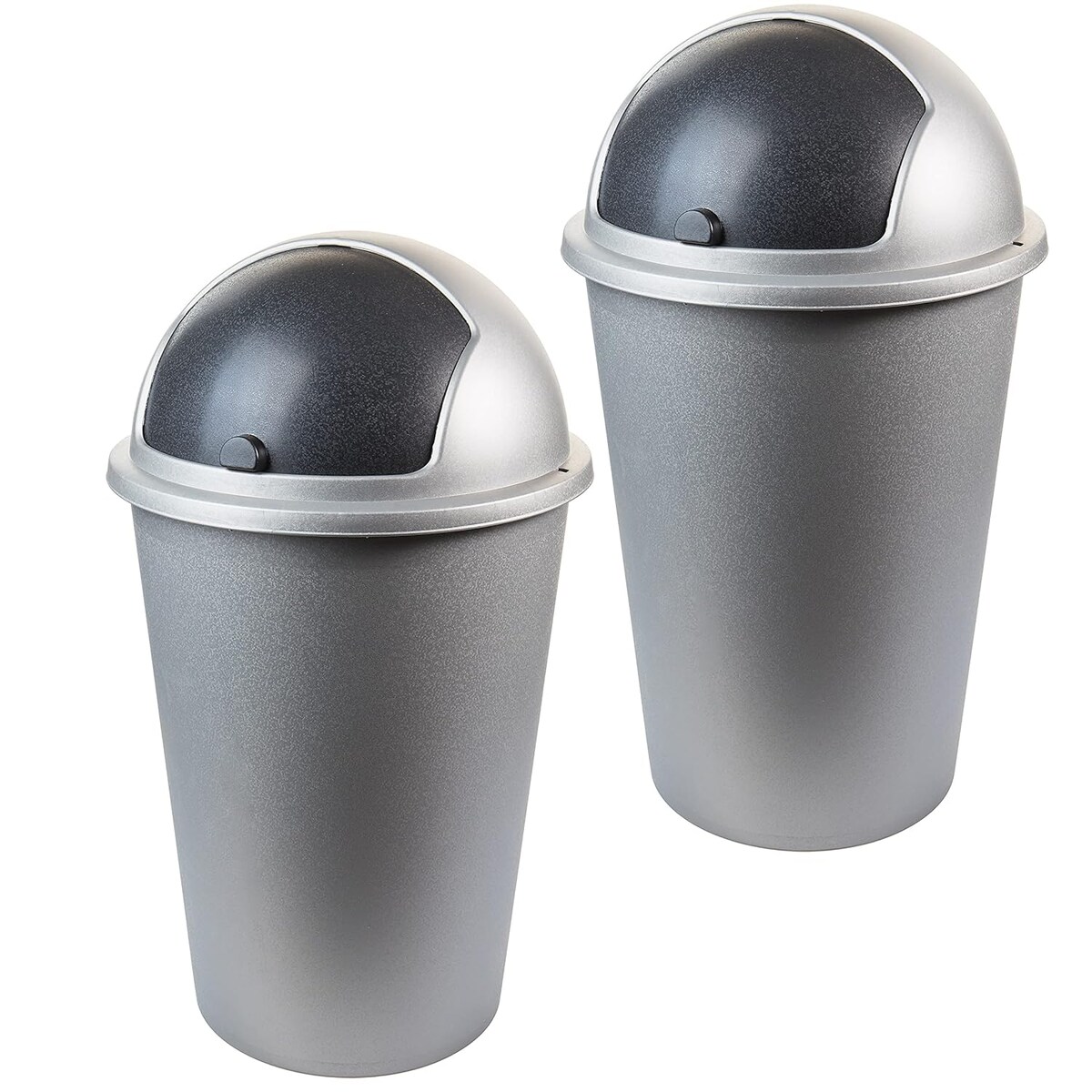 2er Set 50 Liter (40x68cm) Mülleimer Abfalleimer mit Schiebedeckel