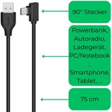 thumbnail of USB-C Kabel USB-A auf USB-C 0,75m Winkelstecker
