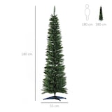 thumbnail of HOMCOM árbol de navidad estrecho 180 cm, árbol artificial con 390 ramas, base de plástico desmontable, verde