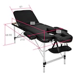 thumbnail of 3 Zonen Massageliege mit 5cm Polsterung und Aluminiumgestellschwarz