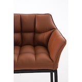 thumbnail of Banco de bar Damaso em couro sintético com estrutura de quatro pernas marrom claro/preto