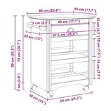 thumbnail of vidaXL Keukentrolley BODO 67,5x45x80 cm wit en bruin