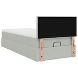 thumbnail of vidaXL Ottoman-Bett mit Matratze & LEDs Hellgrau 100x200 cm Samt