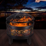 thumbnail of GARDEBRUK® Feuerschale mit Funkenschutz Schürhaken Abdeckung Ø67cm Stahl Feuerkorb Feuerstelle Terrassenofen Garten