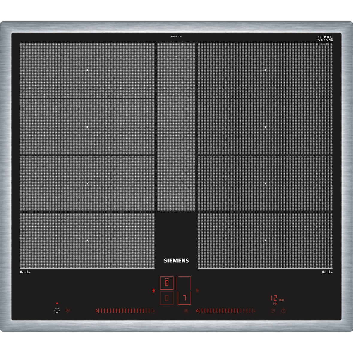 Siemens iQ700 Negro, Acero inoxidable Integrado Con placa de inducción 4 zona(s)