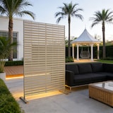 thumbnail of Pannello Decorativo in Metallo, separe divisorio da Esterno o Interno, Pannello frangivista,separé paravento in Acciaio,Design moderno-Champagne/Linee