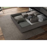 thumbnail of Letto matrimoniale king size contenitore imbottito 200x200 microfibra grigio Antea Large