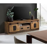 thumbnail of Mueble TV en madera de mango estilo industrial con dos puertas