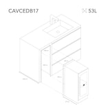 thumbnail of Les Petits Champs Einbau-Weinschrank für 17 Flaschen CAVCEDB17 53L Black Edition, 2 Temperaturzonen, Anti-UV, LED