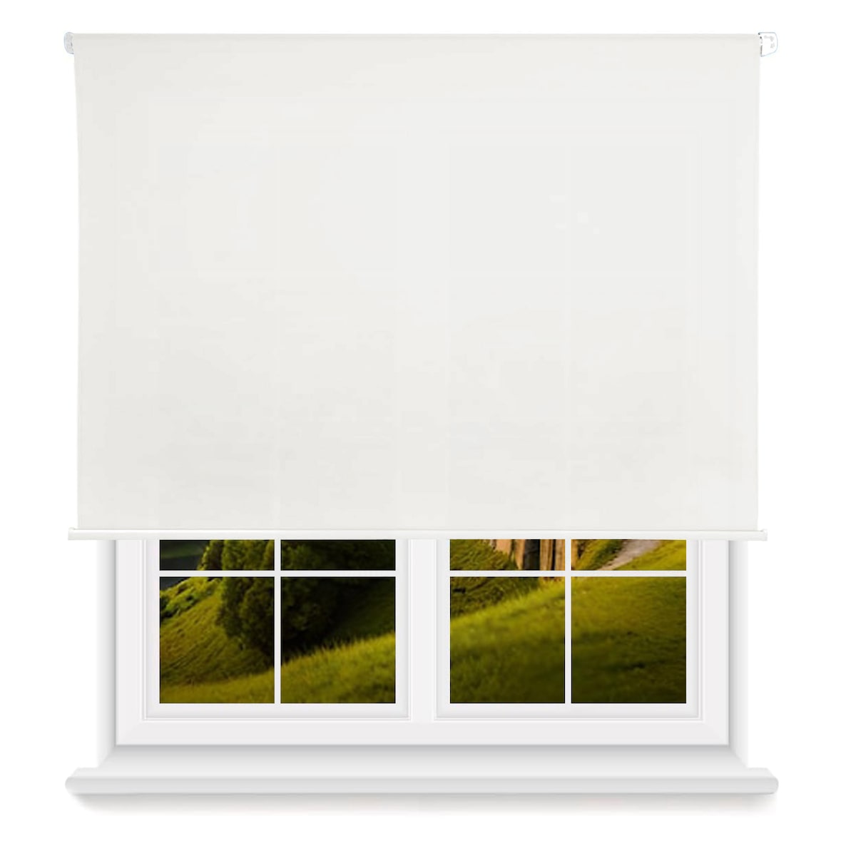 WellHome - Doorschijnend polyester rolgordijn 180 x 250 cm (Breedte x Hoogte) wit