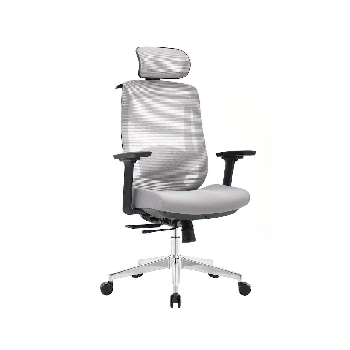 OfficeSense OS120 Ergonomische Bureaustoel – Mesh Kantoorstoel – NEN1335 – Kantelbaar – Lendensteun – Volwassenen – Grijs – Comfort Design