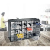 thumbnail of Unidade de armazenamento em plástico L 377 x P 142 x A 228 mm com 24 gavetas transparentes