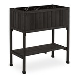 thumbnail of Relaxdays Hochbeet, Folie, Ablage, HxBxT: 80 x 74 x 38 cm, Garten, Balkon & Terrasse, Pflanztisch, Tannenholz, schwarz