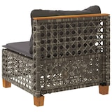 thumbnail of vidaXL Gartensofa ohne Armlehnen mit Kissen Grau Poly Rattan
