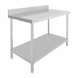 thumbnail of Table de Travail Inox 100x70cm avec Rebord et Étagère - Haute Capacité - Equipementpro