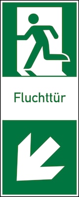 thumbnail of Rettungszeichen, Fluchttür (Klinke links) - 100x250 mm Folie selbstklebend, nachleuchtend