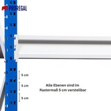 thumbnail of PROREGAL Weitspannregal MAXIMUS | Grundregal | HxBxT 300x150x40cm | 3 Ebenen | Spanplatten-Fachboden | Fachlast 475kg | Lichtblau/Lichtgrau