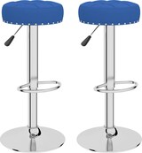 thumbnail of Barhocker KENTR höhenverstellbar 2er Set Blau Stoff | Barstühle drehbar Küchenhocker Thekenhocker für Küche Hausbar