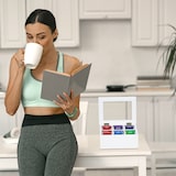 thumbnail of Relaxdays Teebox, 6 Fächer, Bambus, HBT: 9x21,5x16 cm, für Tee & Kaffeepads, Teekasten mit Deckel, staubgeschützt, weiß