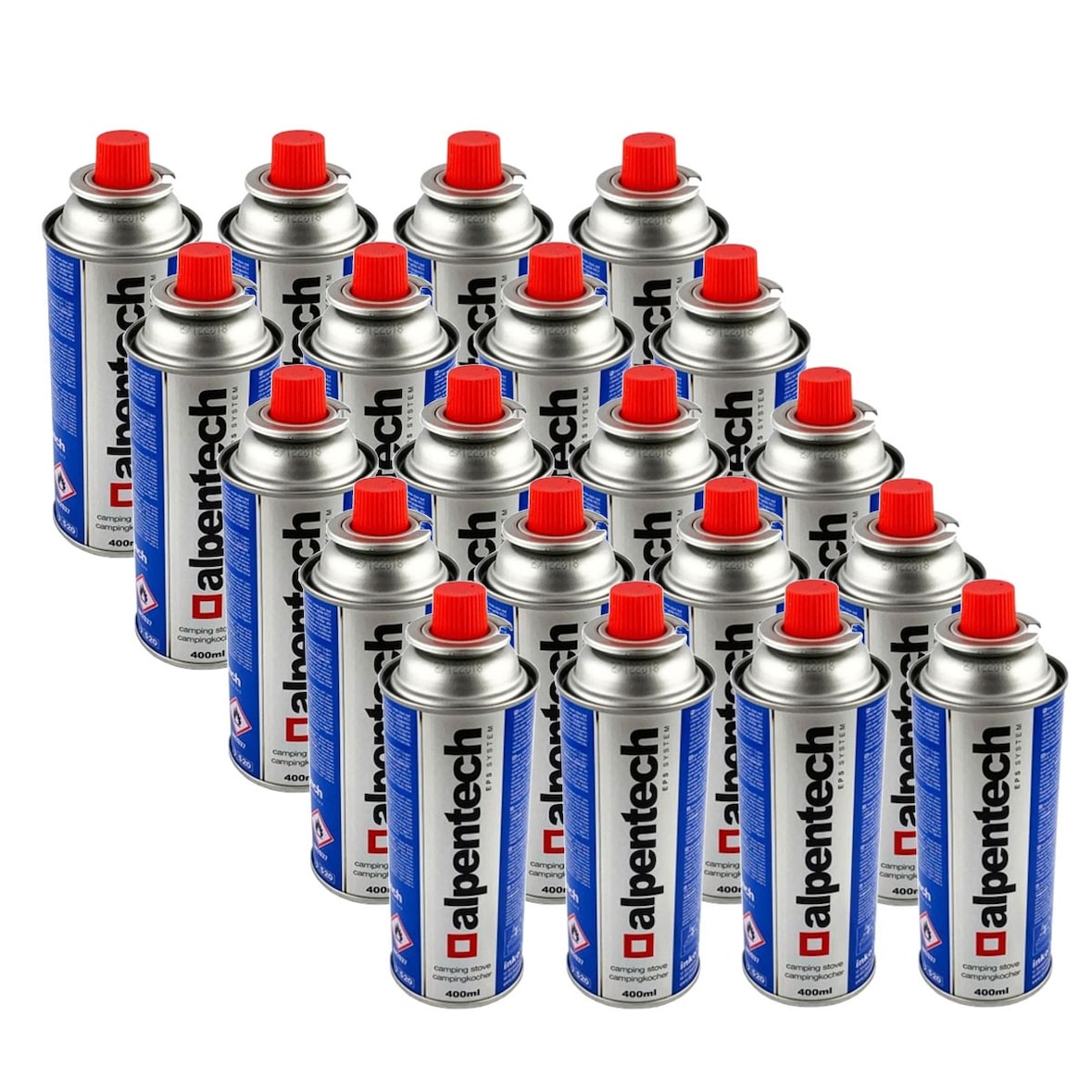 Confezione da 20 cartucce di gas butano da 250 g Camping Butane ALPENTECH