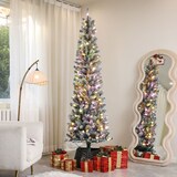 thumbnail of Árbol de Navidad 225 cm árbol de Navidad artificial con 220 luces LED de dos colores 519 ramas y soporte de acero árbol navideño para interior verde