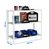 thumbnail of Maderclick schraubenloses Metallregal 3 Böden. Farbe WEISS/HOLZ 900x800x400 mm