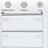 thumbnail of BISLEY Light Hängeregistraturschrank mit Schloss aus Metall in schwarz, 2 Schubladen, doppelbahnig - Hängeregisterschrank abschließbar,