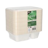 thumbnail of PAPSTAR 50 Schalen, Zuckerrohr "pure" 2-geteilt 5,6 cm x 15,3 cm x 20,3 cm weiss (37244, 50 Stück)