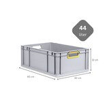 thumbnail of PROREGAL 5x Eurobox NextGen Color | HxBxT 22x40x60cm | 44 Liter | Griffe gelb offen | Verstärkter Boden | Eurobehälter