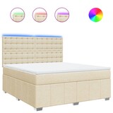 thumbnail of vidaXL Boxspringbett mit Matratze Creme 180x200 cm Stoff