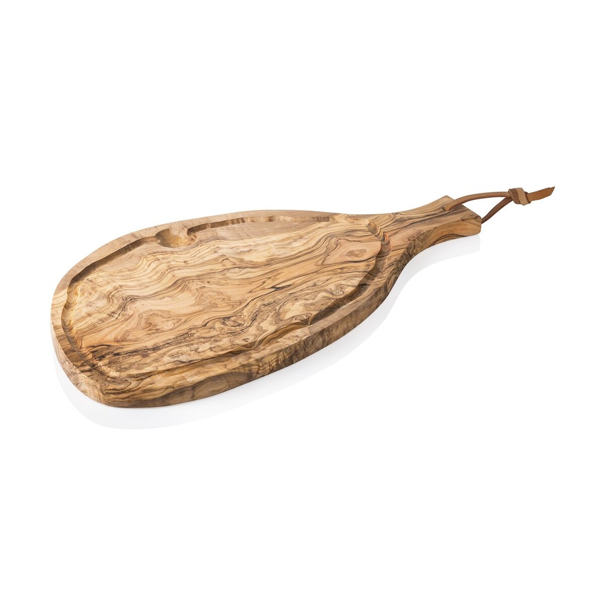 Planche de service avec poignée PURE OLIVE, 50 x 23 cm, en bois d'olivier - Was Germany