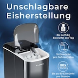 thumbnail of KLAMER Eiswürfelmaschine, 10 Eiswürfel in 7-9 Minuten, 15 kg Eiswürfel pro Tag, 2 Eiswürfelgrößen, 2,1 L Wassertank, 120 W Ice Maker mit Timer, Leise…