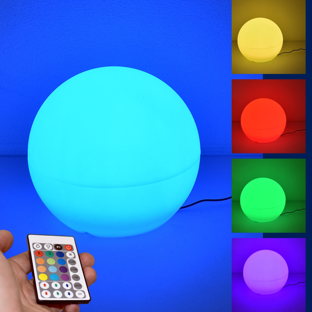 Sfera Luminosa da Giardino Made in Italy | Sphere M LED Luce RGB | Luci a LED da Giardino da Esterno-Interno |Trasformatore IP20 da 1,4 mt LED IP67