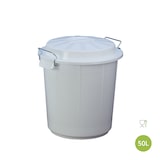 thumbnail of Cubo industrial 50 litros con tapa. Color Blanco.