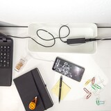 thumbnail of Intirilife Kabelbox aus Kunststoff in Weiß - 32 x 13.6 x 12.7 cm - Kabelmanagement Box, Organizer zum Verstecken von Kabeln und Steckdosenleisten