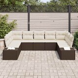 thumbnail of vidaXL Garten-Sofa-Set 9 pcs Braun und Creme 289 x 209 x 85 cm