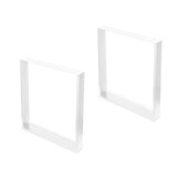 thumbnail of Emuca 2040012 Jeu De Pieds Rectangulaires Square Pour Table, Largeur 600mm, Acier, Peint En Blanc