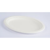 thumbnail of BIO Teller aus Zuckerrohr Weiss Zuckerrohrteller Einwegteller Einmalteller oval 320  x 250 mm  50 Stück