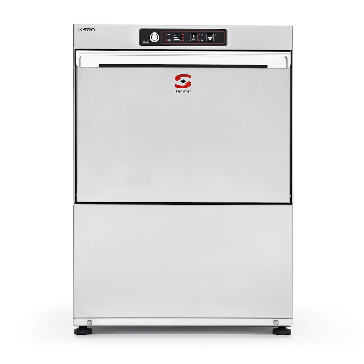 Lavavajillas profesional SAMMIC X-40 de hasta 40 cestas/hora con cesta de 400x400 mm. y altura útil de 240 mm.