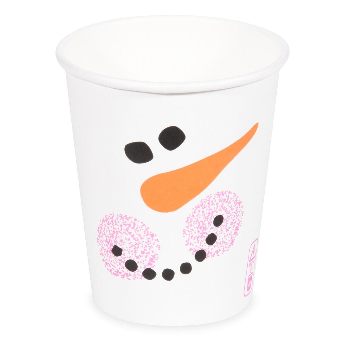 100x Heißgetränkebecher Pappbecher Motiv Schneemann 200ml 280ml O 80mm