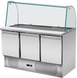 thumbnail of Gastro Pizzakühltisch Saladette Kühltisch Edelstahl 1365x700x1330mm 260 Liter