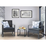 thumbnail of Möbilia Sitzgruppe 5-tlg Polyrattan | 2 Stühle inkl. Kissen B60 x T62 x H80 cm | Tisch B40 x T40 x H37 cm | anthrazit-grau | 10020001 | Serie GARTEN