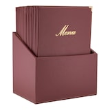 thumbnail of Securit® Doos met 20 Menuhoezen A4 'Classic' - Bordeaux - Kunstleer - 4 zijden
