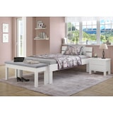 thumbnail of Sitzbank Küchenbank Kiefer weiß massiv Holzbank Polsterbank 120x40, grau 90.71-39WP21